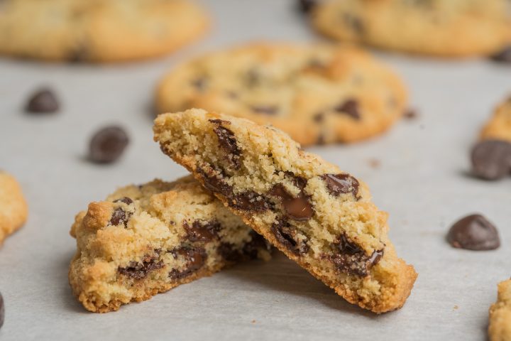 Almond-Flour-Chocolate-Chip-Cookie-Recipe-Broken-45-Angle-4-star